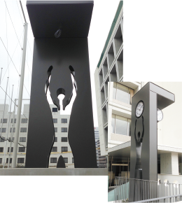 人型くり抜きパネル